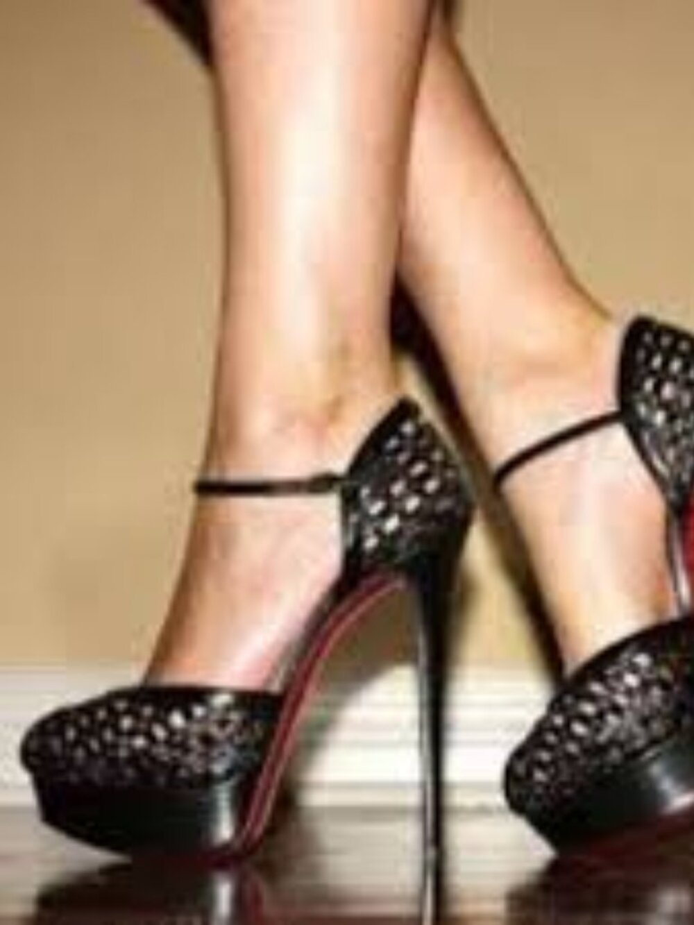 Christian Louboutin Black Cut-Out Heels